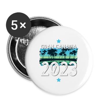 Grande Canarie 2023 (Garantie du prix le plus bas) - Lot de 5 grands badges (56 mm) - blanc - Devant