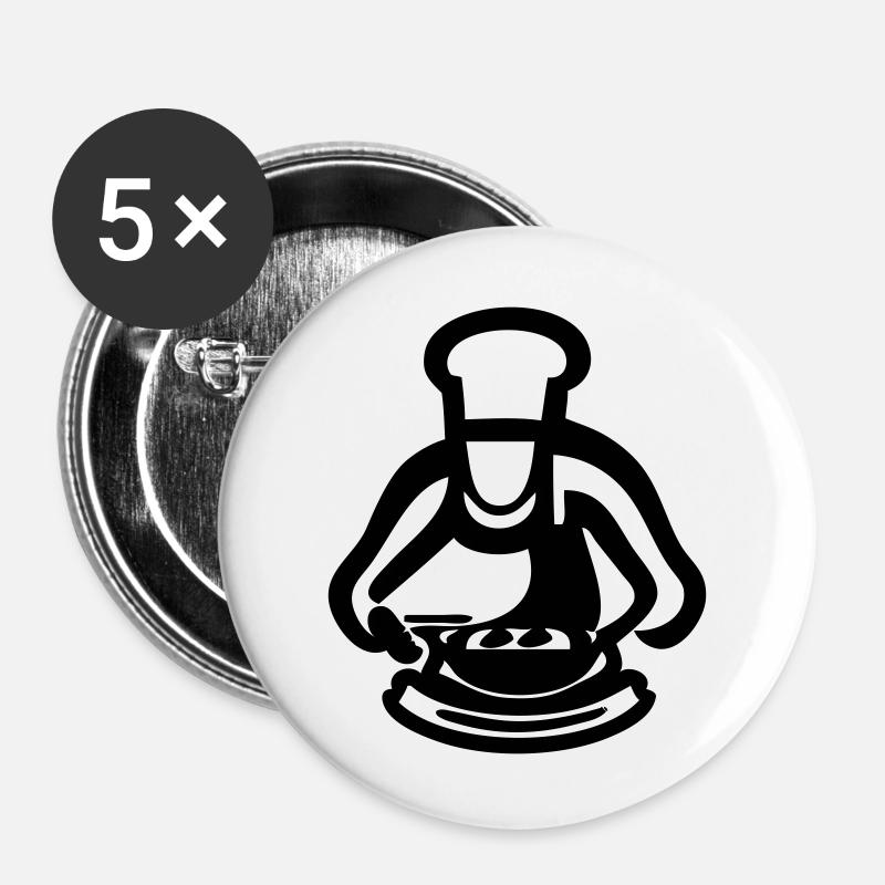 The Master Chef - Buttons large 2.2''/56 mm (5-pack) - white