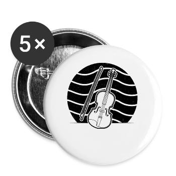 Violon Violoniste Violoniste - Lot de 5 grands badges (56 mm) - blanc - Devant