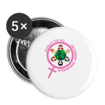 L’Équaité pour tous - Journée internationale de la femme - Lot de 5 grands badges (56 mm) - blanc - Devant