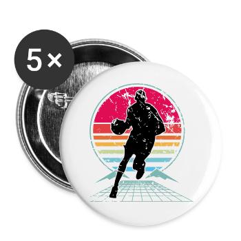 Basketball basketball players - Buttons large 2.2''/56 mm (5-pack) - white - Front