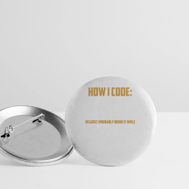 Programmeur Codeur Développeur Programmation Jeu de mots Lot de 5 grands badges (56 mm)