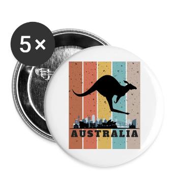 Kangourou sur la ligne d’horizon australienne - Lot de 5 grands badges (56 mm) - blanc - Devant