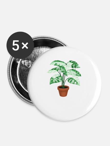 Monstera Whisperer - Buttons groß 56 mm (5er Pack) - Weiß