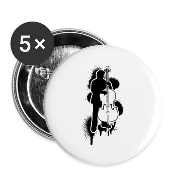 Double bass Double bass player Double bass player - Buttons large 2.2''/56 mm (5-pack) - white - Front