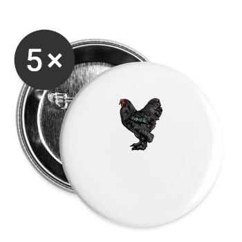 Brahma Hühner I Chicken Geflügel Motiv für - Buttons groß 56 mm (5er Pack) - Weiß - Vorne