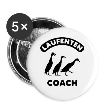 Laufenten indische Laufente Flaschenente Ente - Buttons groß 56 mm (5er Pack) - Weiß - Vorne