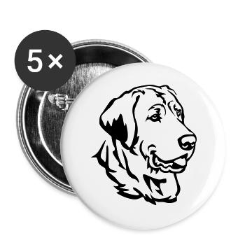 Broholmer Kopf - Buttons groß 56 mm (5er Pack) - Weiß - Vorne