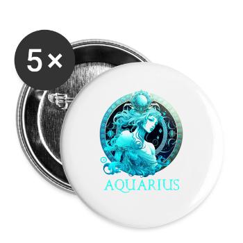 Embrace Your Aquarius Identity: Aquarius Pride Zod - Buttons large 2.2''/56 mm (5-pack) - white - Front