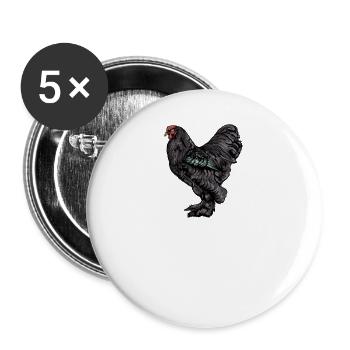 Brahma Hühner I Chicken Geflügel Motiv für - Buttons groß 56 mm (5er Pack) - Weiß - Vorne