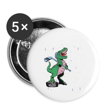 Rawr I'm 2 2nd Birthday Party T Rex Dinosaur - Buttons large 2.2''/56 mm (5-pack) - white - Front