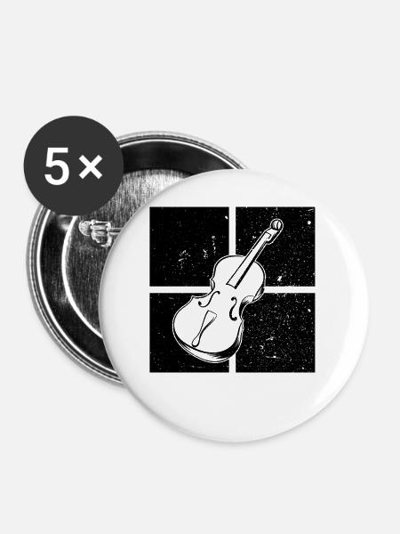 Cello Cellospieler Cellist - Buttons groß 56 mm (5er Pack) - Weiß