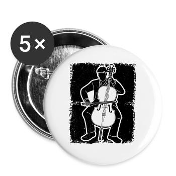 Cello cello player cellist - Buttons large 2.2''/56 mm (5-pack) - white - Front