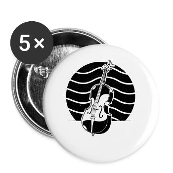 Cello cello player cellist - Buttons large 2.2''/56 mm (5-pack) - white - Front