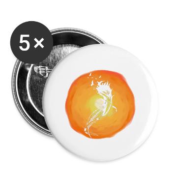 Sonnenschein Wildvögel Vogelschwarm Vögel Sonne - Buttons groß 56 mm (5er Pack) - Weiß - Vorne