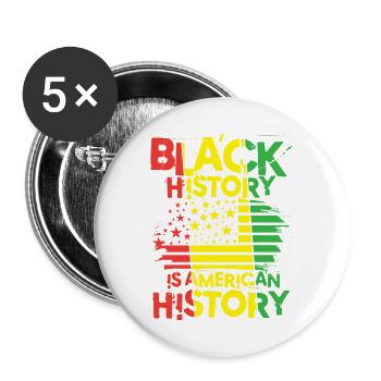 Black Histroy Month Stolz Afro Americkaner für - Buttons groß 56 mm (5er Pack) - Weiß - Vorne