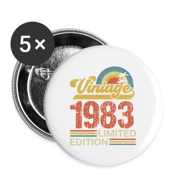 1983 - Buttons groß 56 mm (5er Pack) - Weiß - Vorne