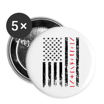 Pilot American Airplanes Flag - Buttons large 2.2''/56 mm (5-pack) - white - Front