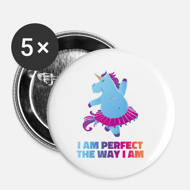 Unicorn Perfect - Buttons large 2.2''/56 mm (5-pack) - white