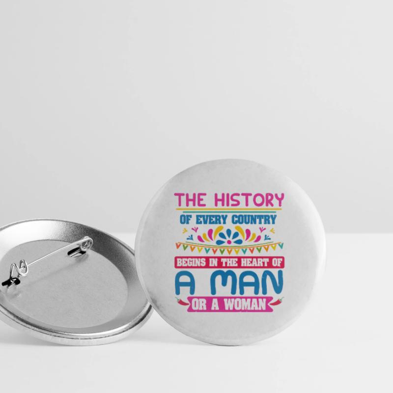 DIE GESCHICHTE EINES MANNES ODER EINER FRAU Buttons groß 56 mm (5er Pack)