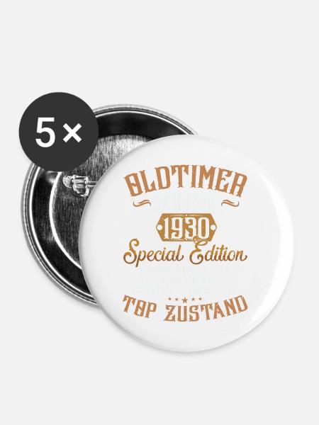 Oldtimer 1930 - Buttons groß 56 mm (5er Pack) - Weiß