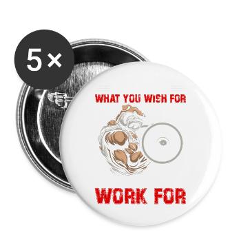Hund - Buttons groß 56 mm (5er Pack) - Weiß - Vorne