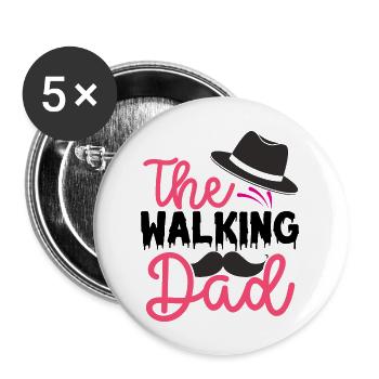 The walking dad - Buttons large 2.2''/56 mm (5-pack) - white - Front