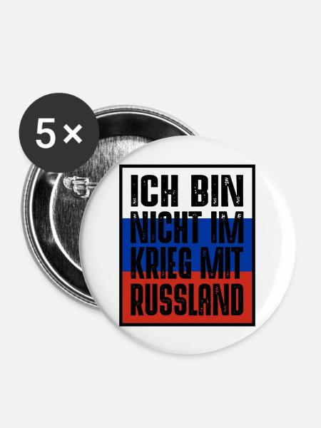 Russland - Buttons groß 56 mm (5er Pack) - Weiß