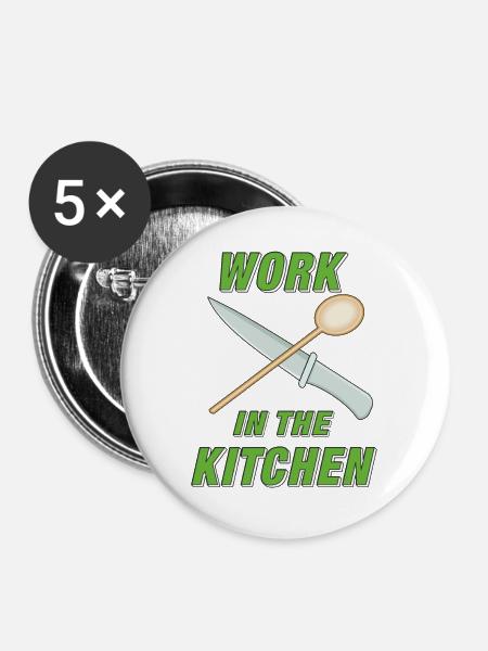 WORK IN THE KITCHEN - Buttons groß 56 mm (5er Pack) - Weiß