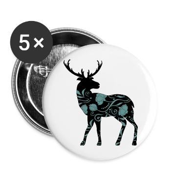 Deer - Buttons large 2.2''/56 mm (5-pack) - white - Front