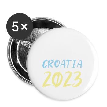 Croatia 2023 - Buttons large 2.2''/56 mm (5-pack) - white - Front