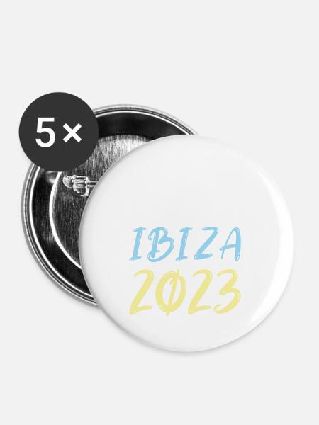 Ibiza 2023 - Buttons groß 56 mm (5er Pack) - Weiß