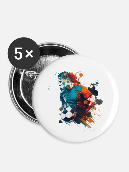 Sport - Buttons groß 56 mm (5er Pack) - Weiß