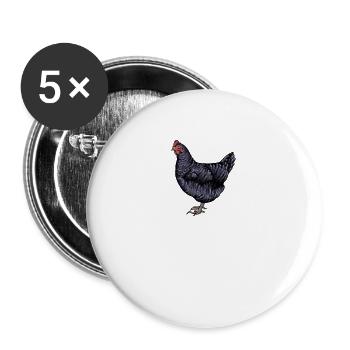 Maran Huhn I Henne Ei Hahn Motiv für Hühnerhalter - Buttons groß 56 mm (5er Pack) - Weiß - Vorne