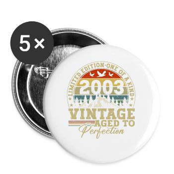 Édition limitée 2003 - Lot de 5 grands badges (56 mm) - blanc - Devant