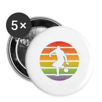 Fußballdesign Fußballspieler Fußballmannschaft - Buttons groß 56 mm (5er Pack) - Weiß - Vorne