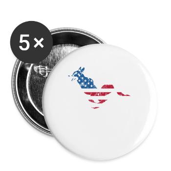 Deutscher Schäferhund 4. Juli Hundeliebhaber - Buttons groß 56 mm (5er Pack) - Weiß - Vorne