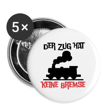 Der Zug hat keine Bremse Mallorca 2023 Party Malle - Buttons groß 56 mm (5er Pack) - Weiß - Vorne