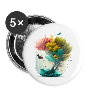 La forêt miniature - Lot de 5 grands badges (56 mm) - blanc - Devant