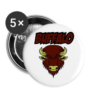 buffalo 001 - Buttons large 2.2''/56 mm (5-pack) - white - Front