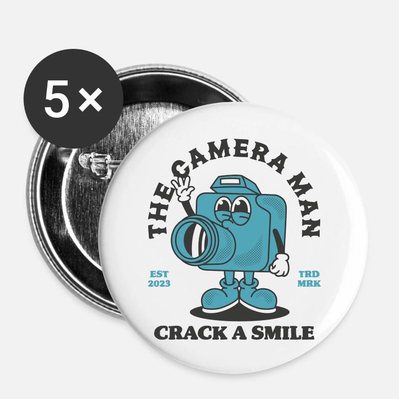 The CameraMan - Buttons groß 56 mm (5er Pack) - Weiß