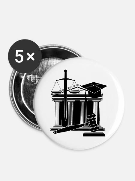 Logo des Gerichts - Buttons groß 56 mm (5er Pack) - Weiß