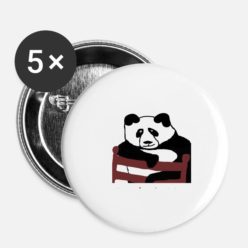 Pandering is not a bad thing if you are a panda - Buttons large 2.2''/56 mm (5-pack) - white