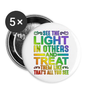 See The Light In Others - Buttons large 2.2''/56 mm (5-pack) - white - Front