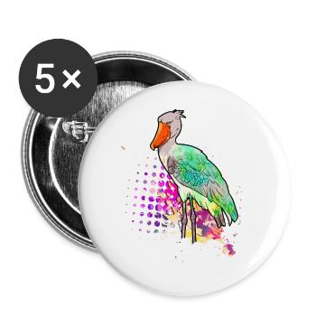 Shoebill Bird Ornithologist Forest I Gift - Buttons large 2.2''/56 mm (5-pack) - white - Front