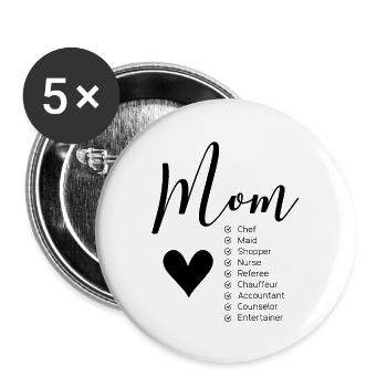 Mom Definitions - Mother's Day Funny Gift - Buttons large 2.2''/56 mm (5-pack) - white - Front