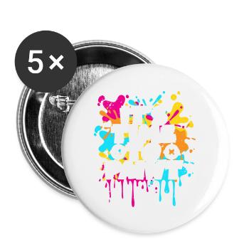 C’est l’heure du paintball coloré des athlètes de l’équipe - Lot de 5 grands badges (56 mm) - blanc - Devant