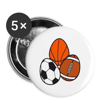 American Football Sport Soccer Basketball - Buttons large 2.2''/56 mm (5-pack) - white - Front