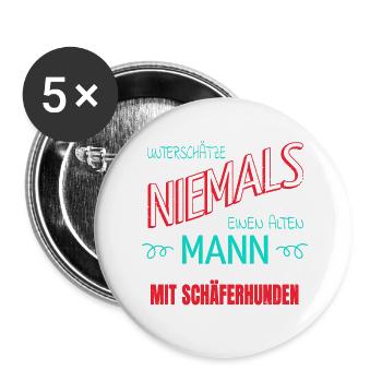 bullterrier haustier geburtstagsgeschenk geburt - Buttons groß 56 mm (5er Pack) - Weiß - Vorne