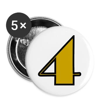 4,4 JAHRE,4. GEBURTSTAG,4 JAHRE,VIER - Buttons groß 56 mm (5er Pack) - Weiß - Vorne